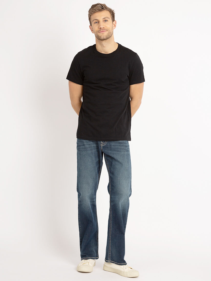 Relaxed fit straight leg jeans sales