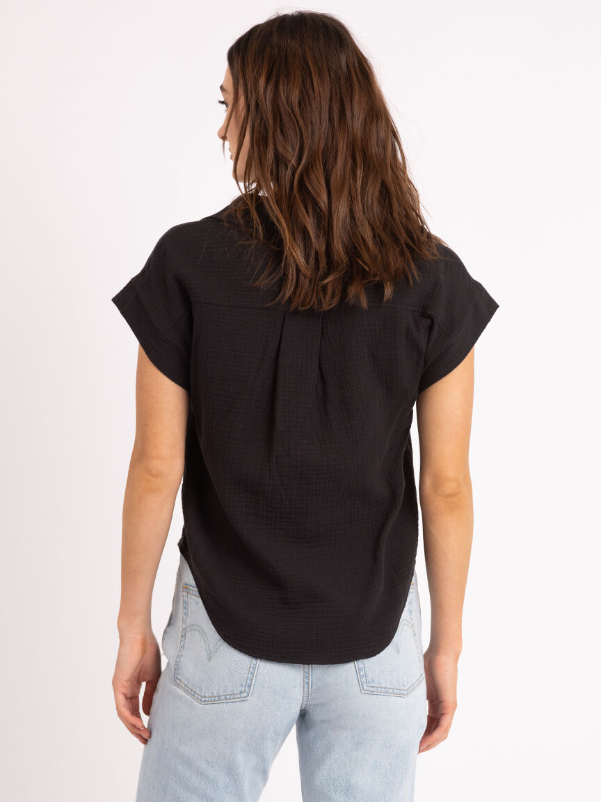 jaden johnny collar gauze shirt Image 4