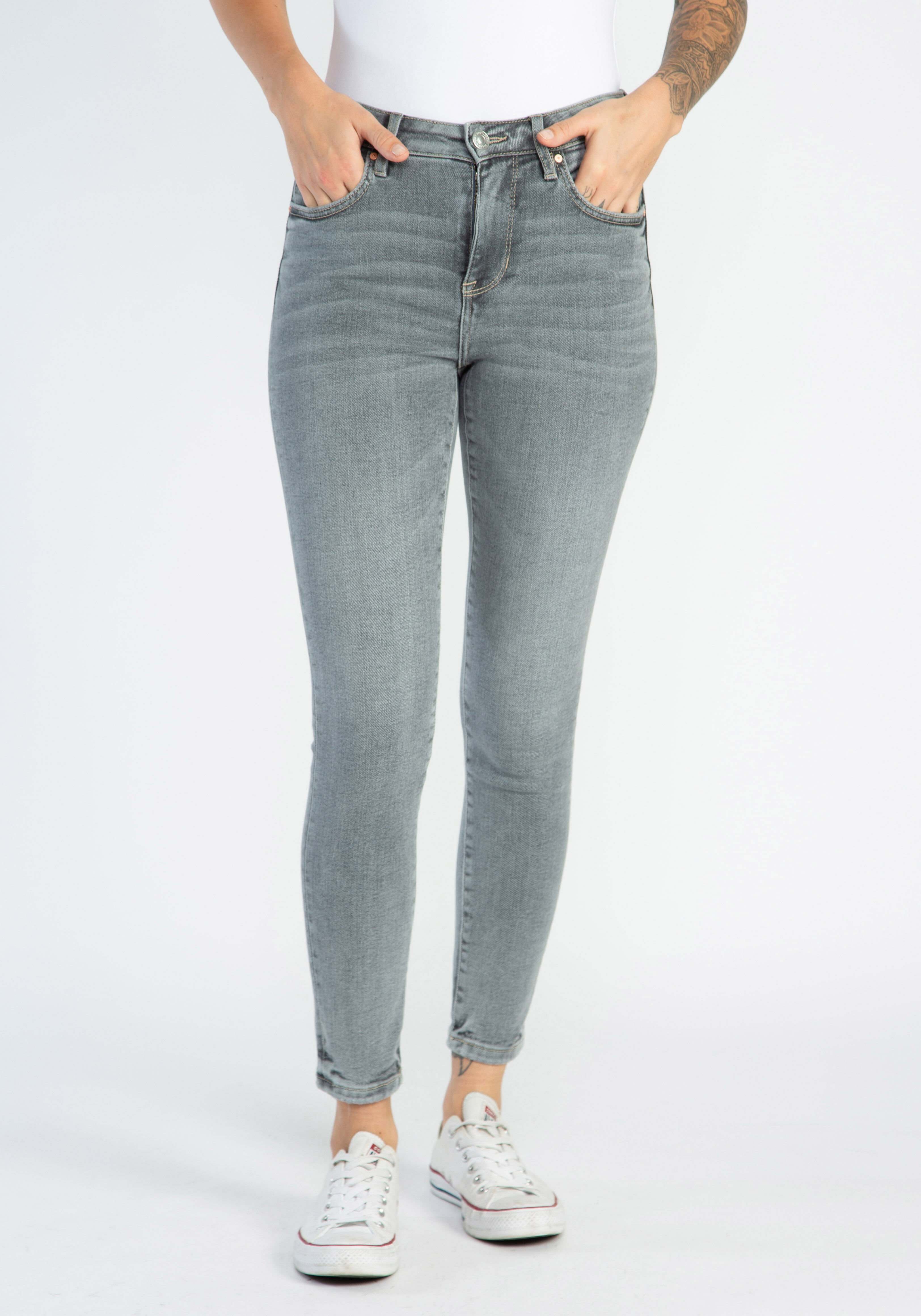Grey shop ankle jeans