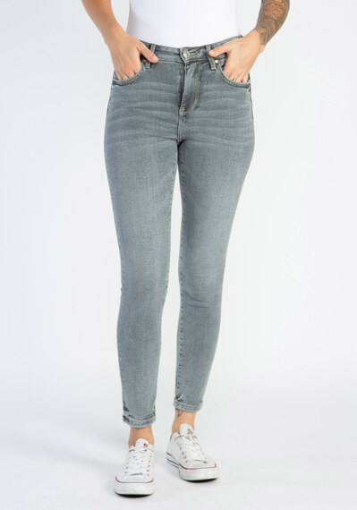 high rise skinny ash grey jeans Image 1