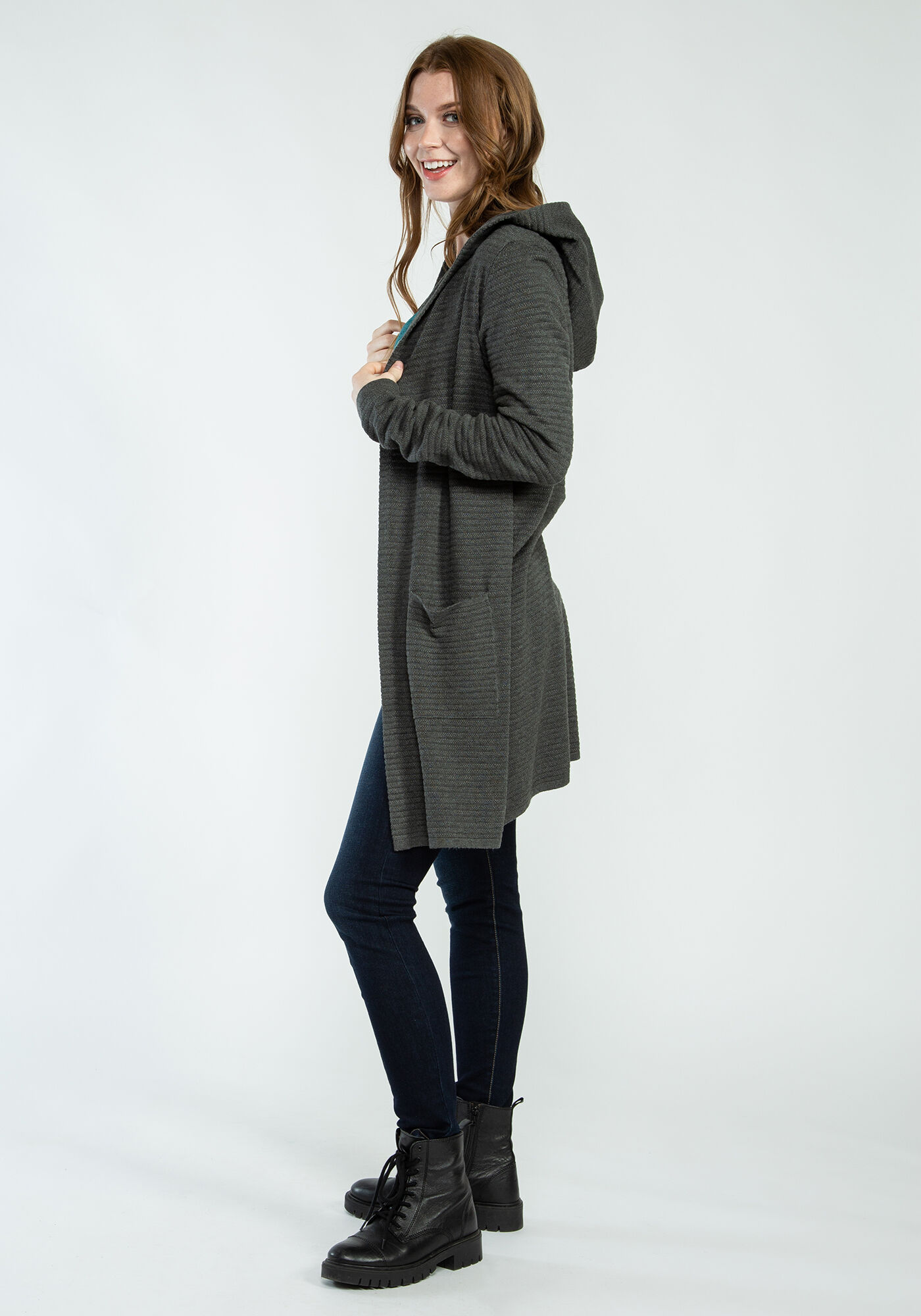 niki hooded ottoman cardigan Image 3