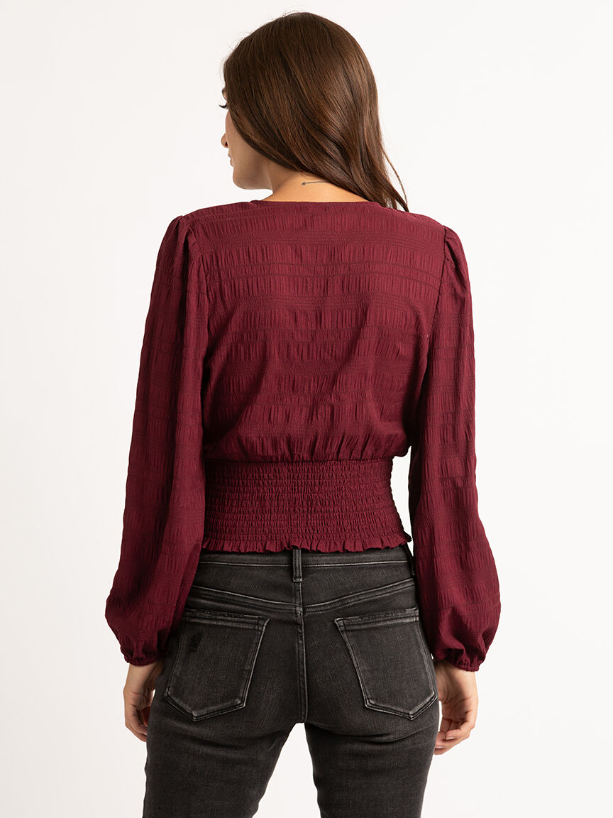 siera textured v-neck blouse Image 3