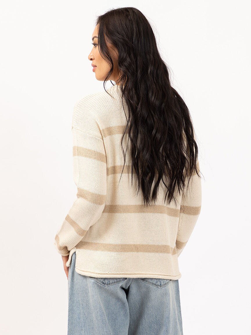 stripe crew neck sweater
