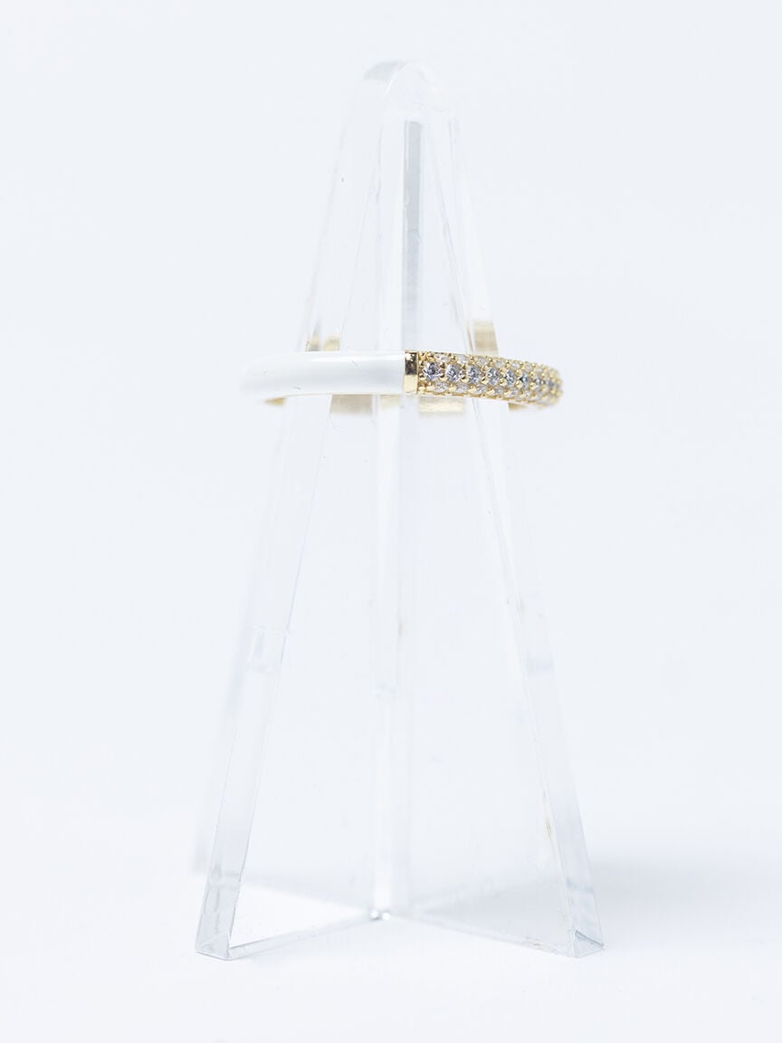 candy enamel ring white