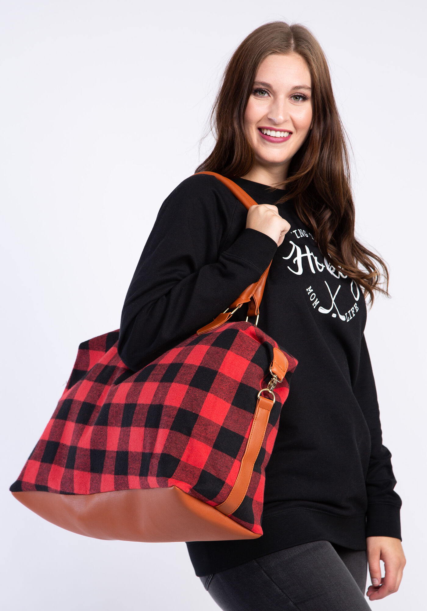 tnd buffalo plaid cotton travel bag Image 1