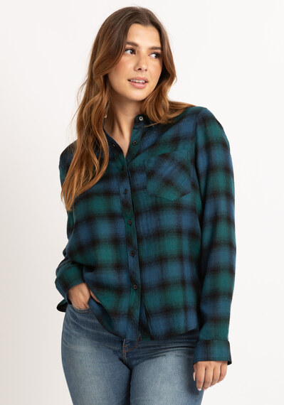 lily plaid button front shirt Image 1