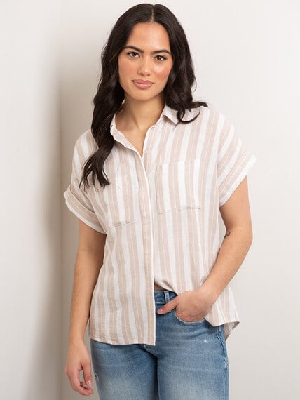nathalie short sleeve button front shirt Image 1