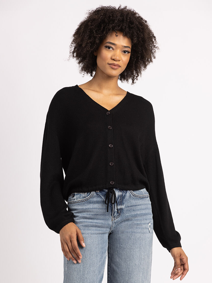 V neck button up sweater online