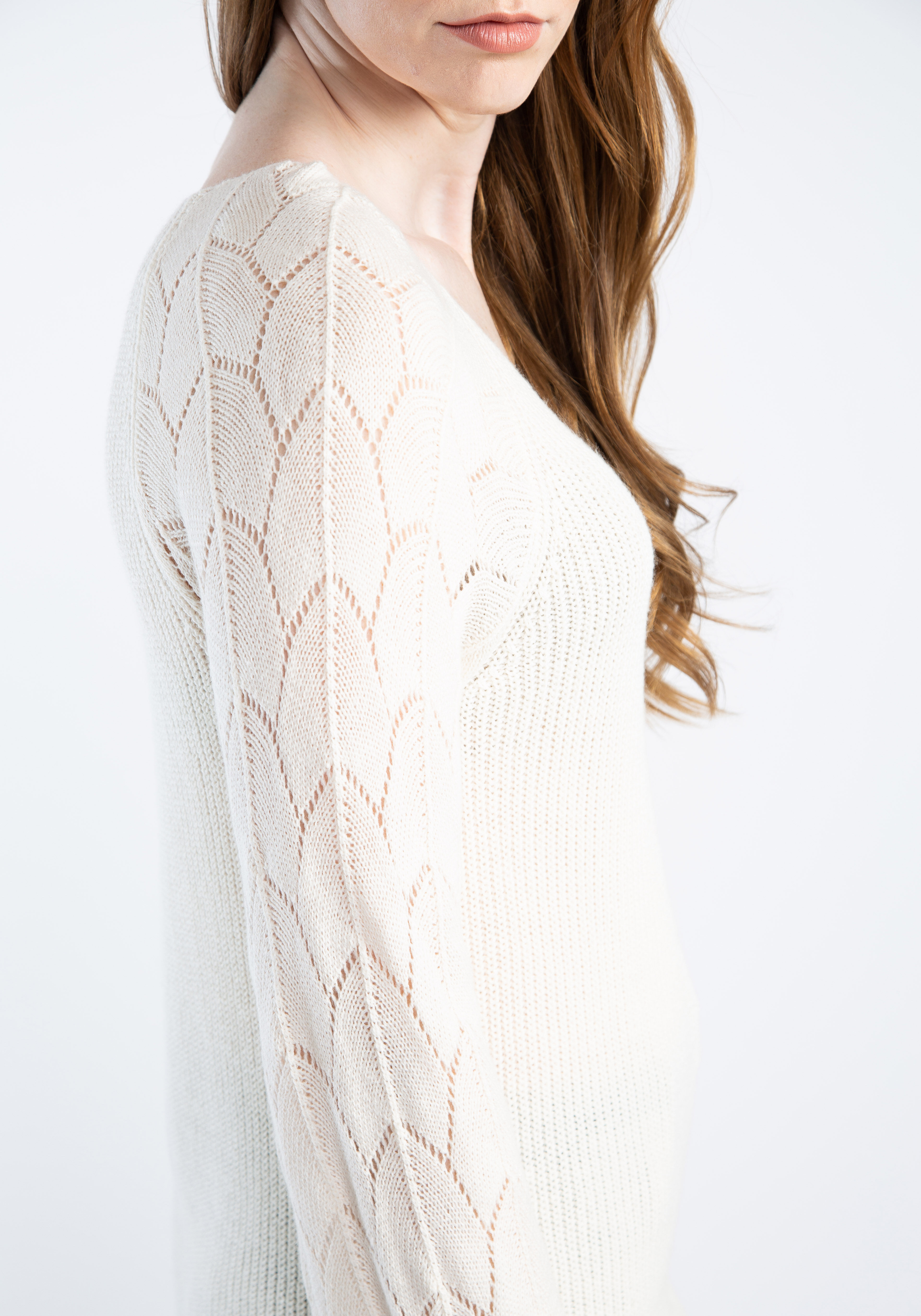 maxine v neck pointelle sleeve popover Image 4