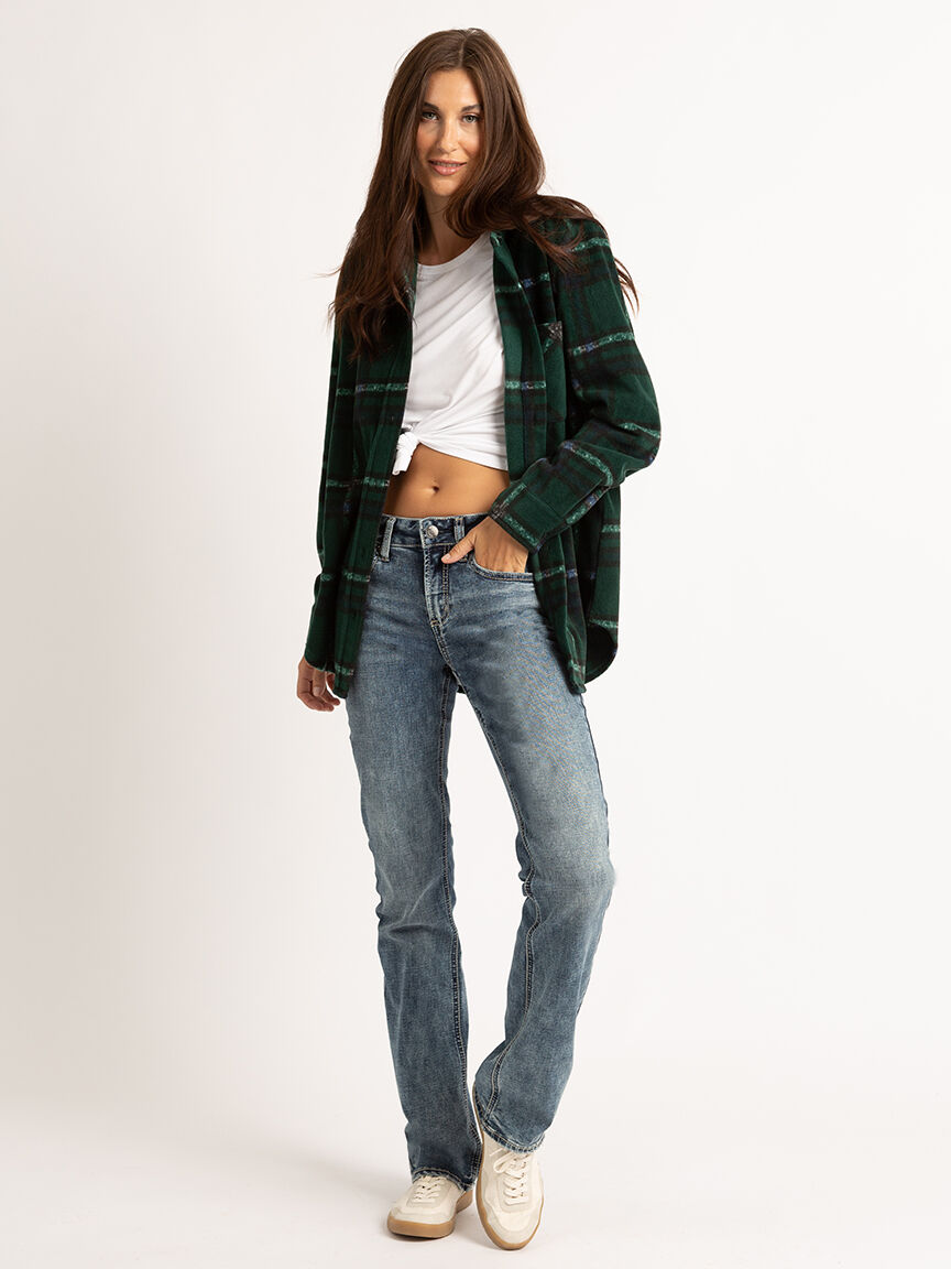 dinah button front fleece shirt Image 3