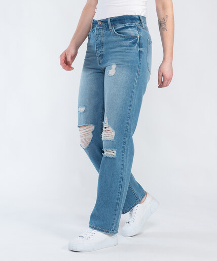 high rise straight leg jeans Image 3