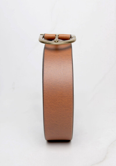 women's leather belt with gold buckle Image 2