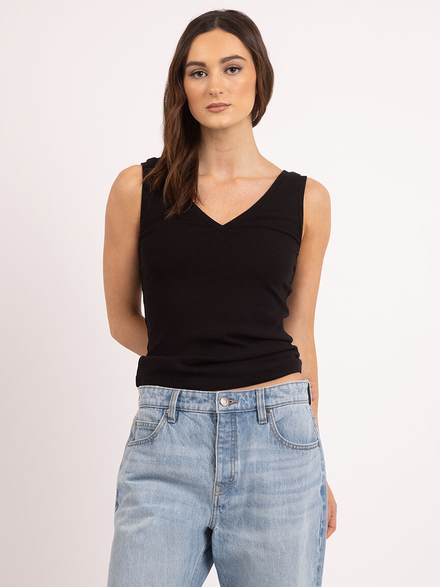 leela double v neck tank Image 5
