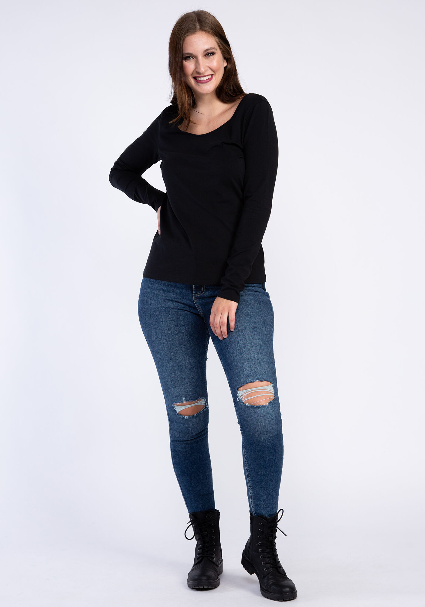 taliah long sleeve layering basic tee Image 3