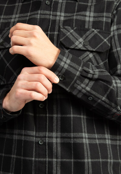 brushed flannel plaid shirt Image 5