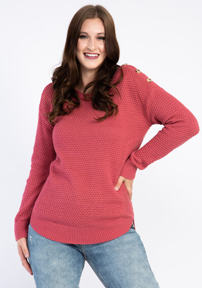 mikayla button shoulder popover sweater Image 1