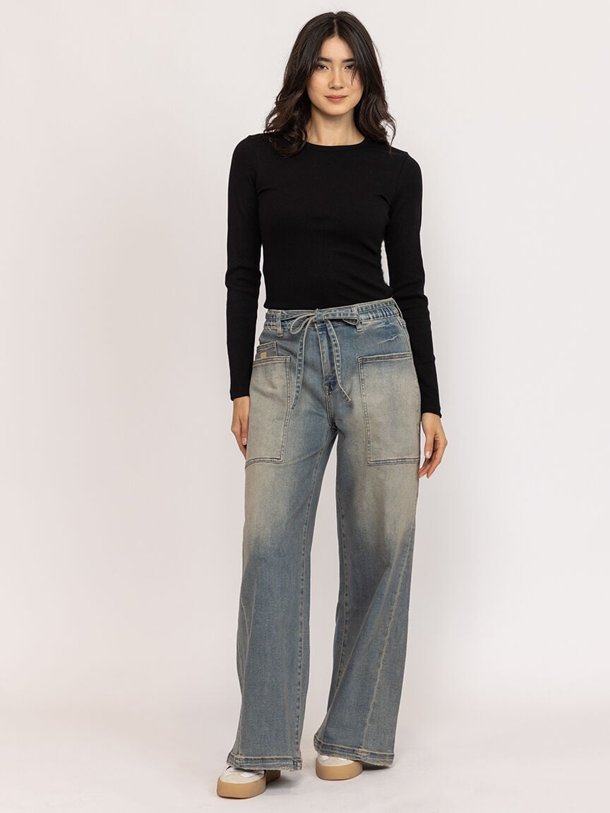 high rise baggy wide leg jean