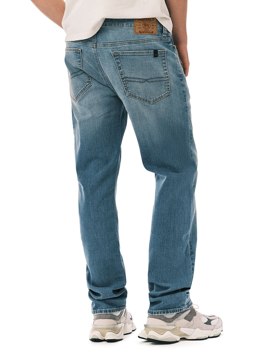 driven relaxed straight jeans light indigo wash