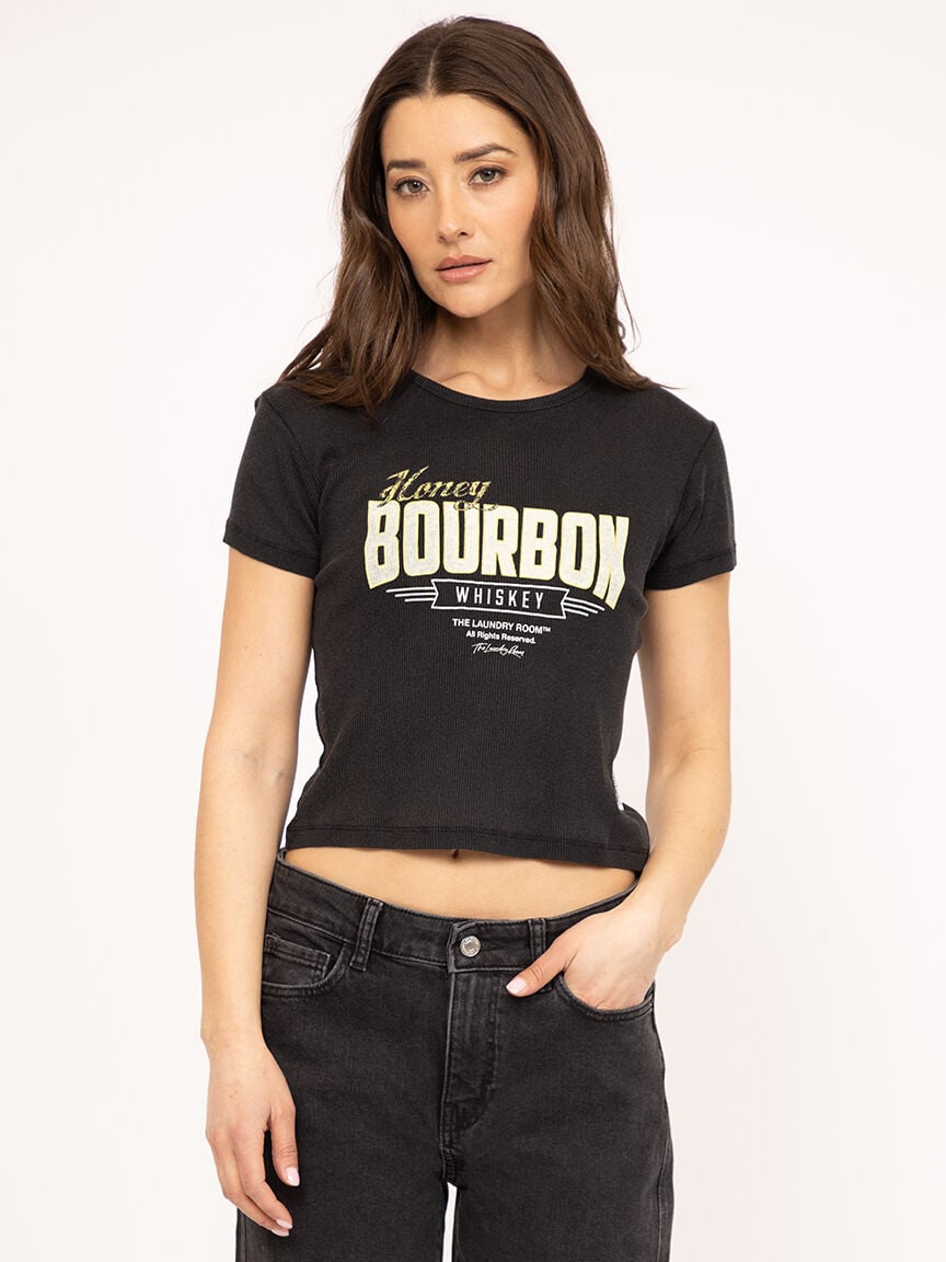 honey bourbon whiskey baby tee