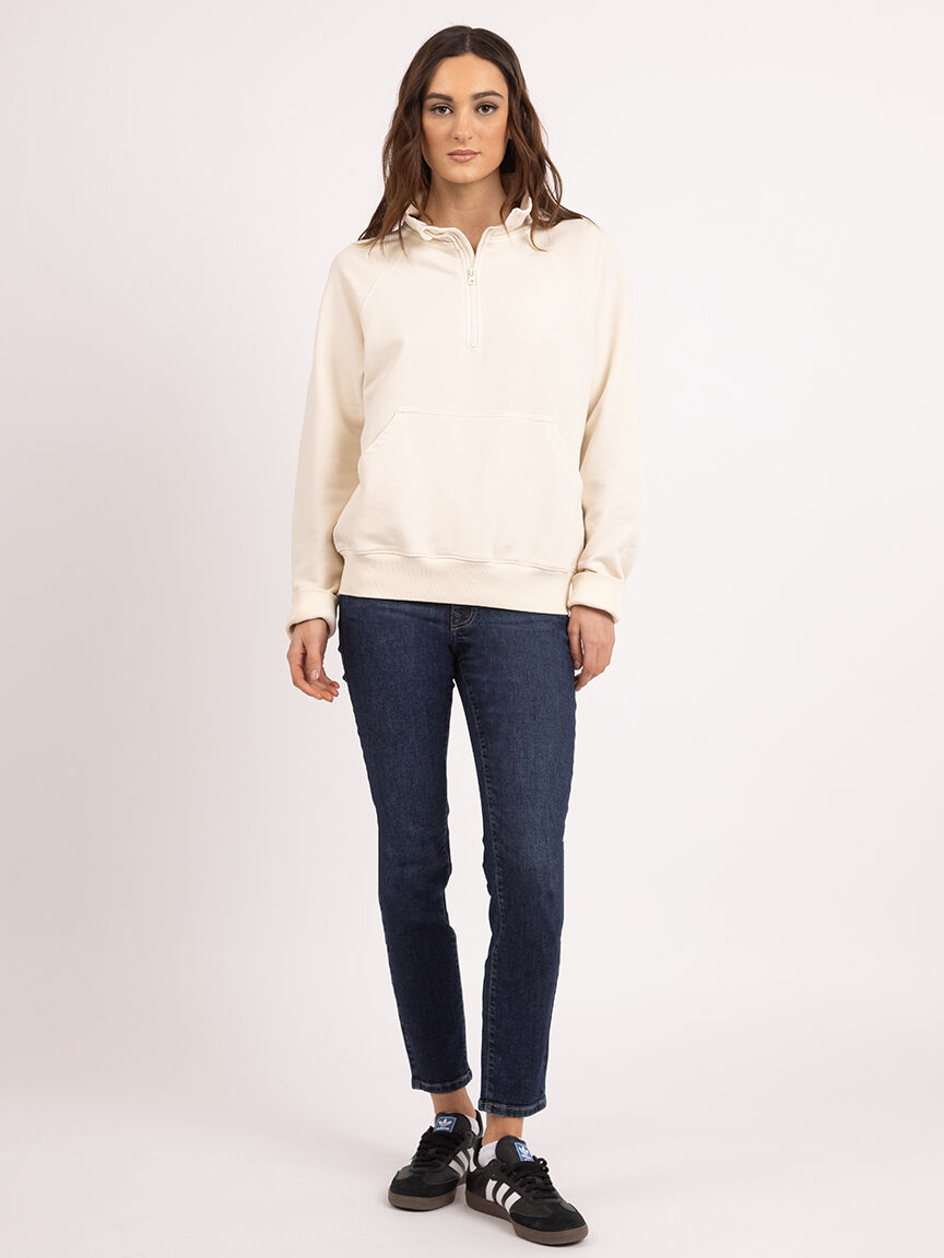 welma mock neck 1/4 zip sweatshirt
