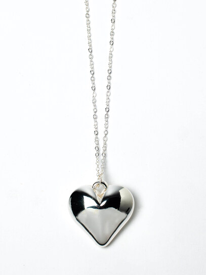 bubble heart long necklace