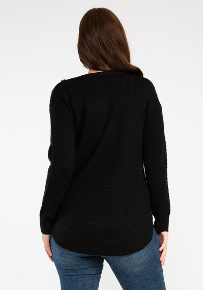 mikayla button shoulder popover sweater Image 2