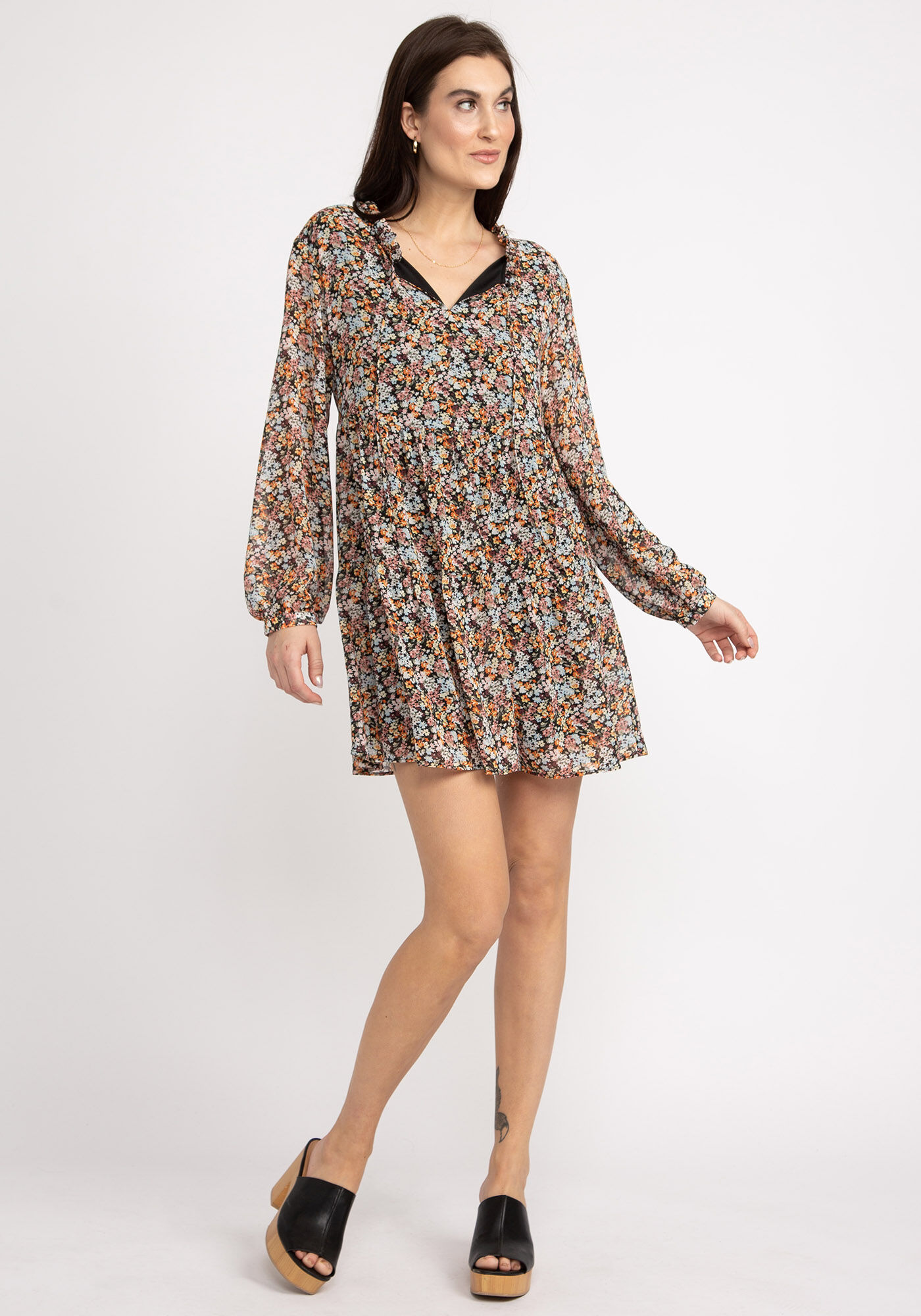 whitney long sleeve short dress Image 4