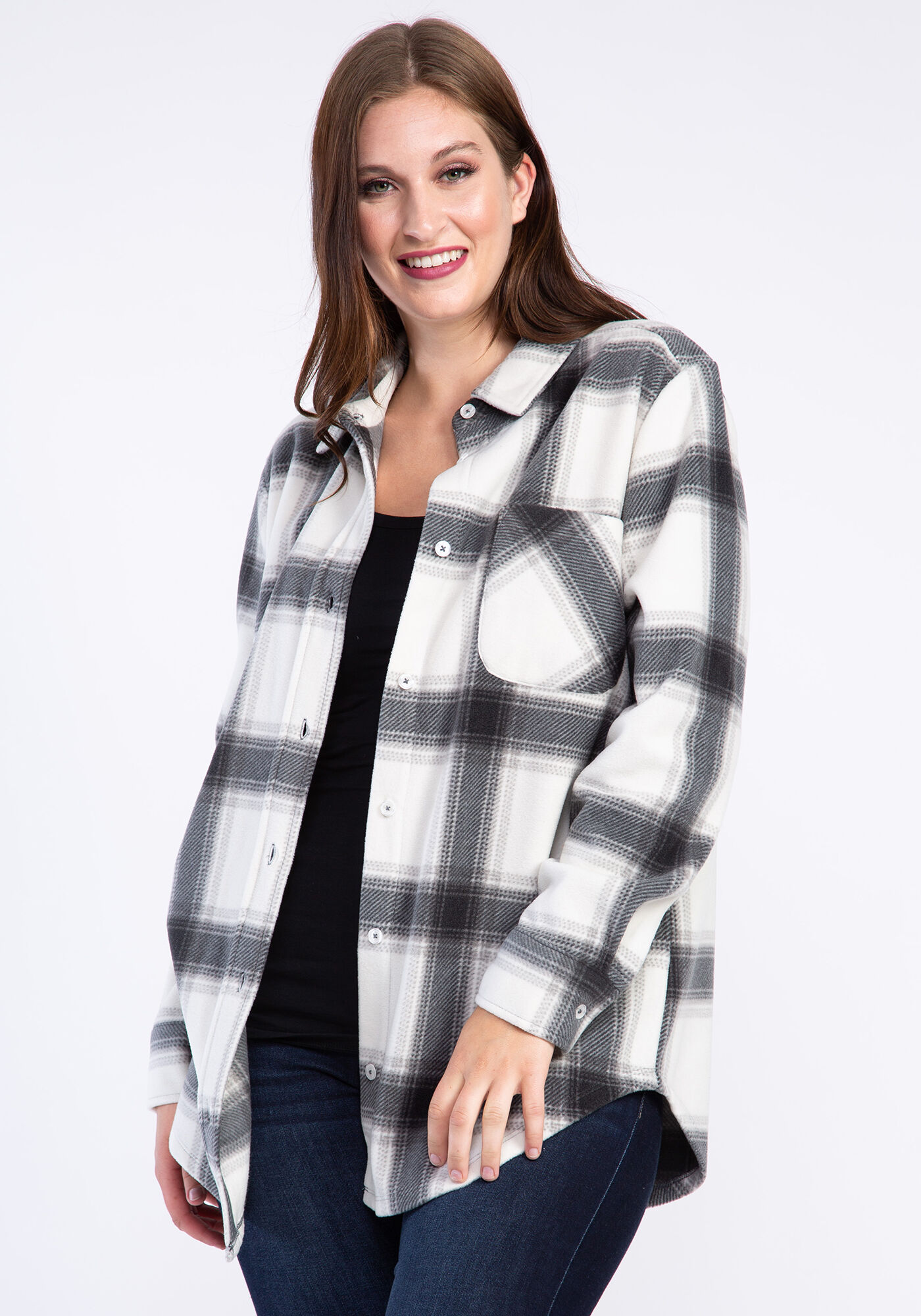 dinah fleece shacket Image 1
