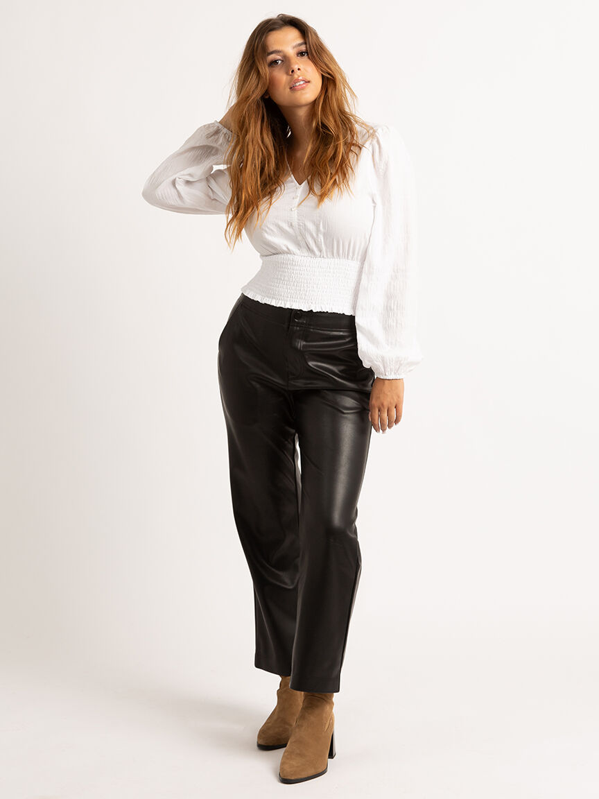 siera textured v-neck blouse Image 3