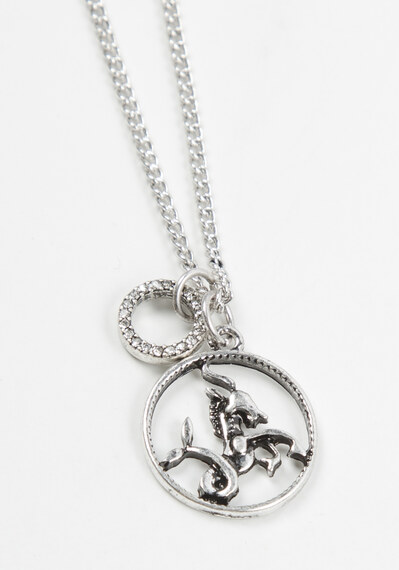 zodiac sign crystal hoop charm necklace - capricorn Image 2