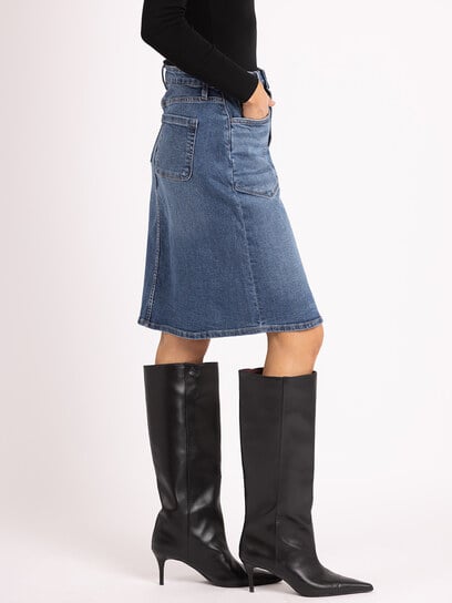 denim midi skirt denim midi skirt