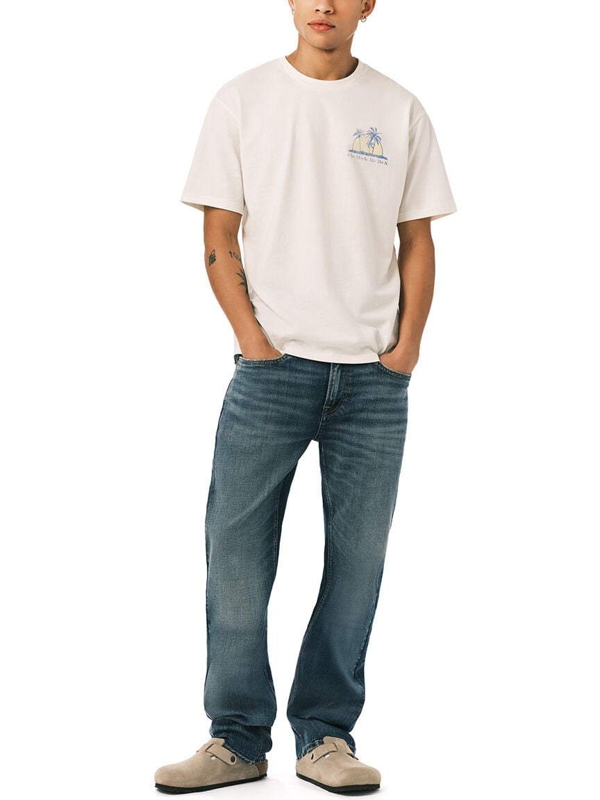 driven relaxed straight jeans indigo wash