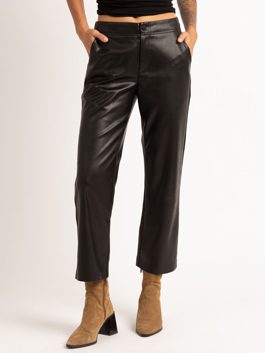 Cropped sales leather trousers