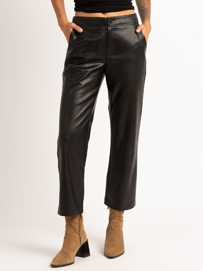 camina faux leather cropped trouser