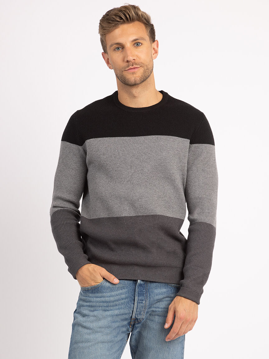 Bootlegger Matthew Colourblock Sweater Size XL Black Grey Mix Colour