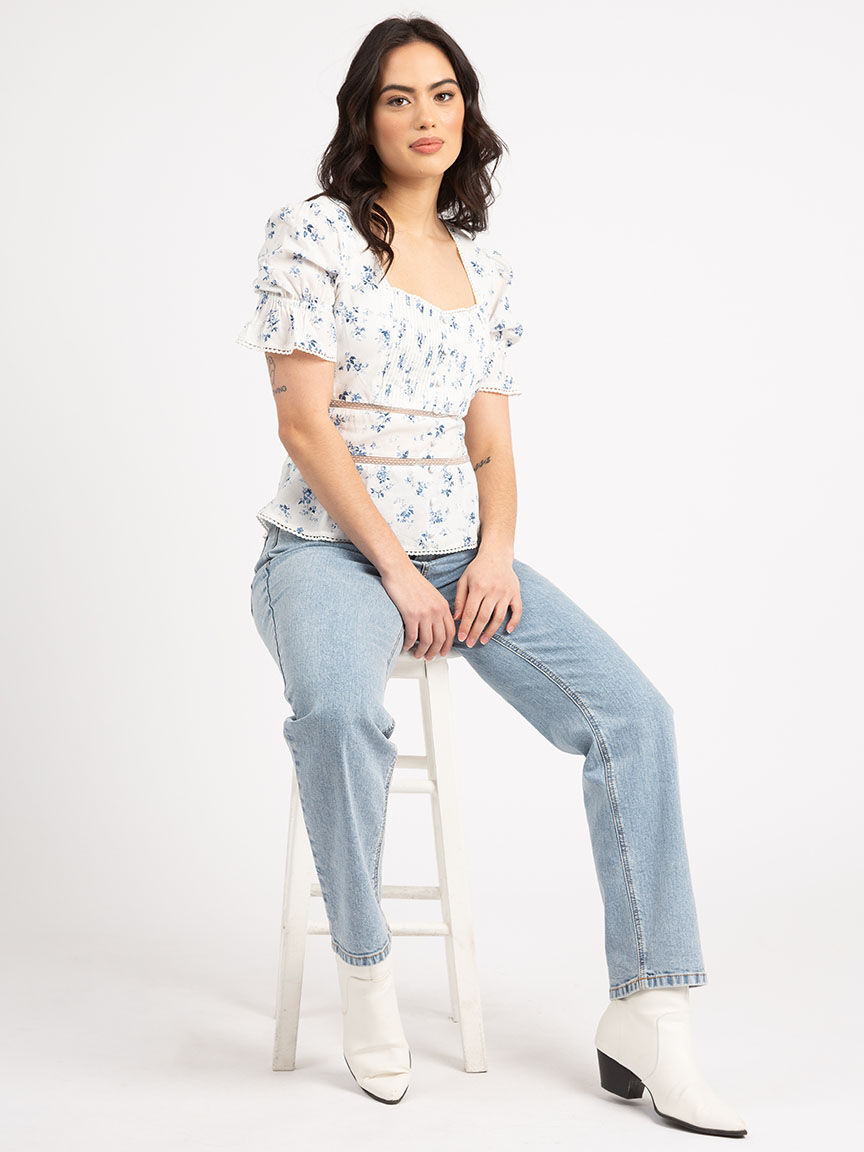 amber puff sleeve peplum top Image 5