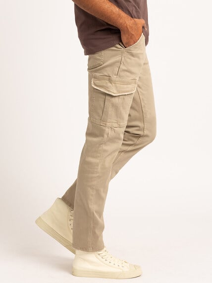 men's slim straight flax cargo pants Image 4