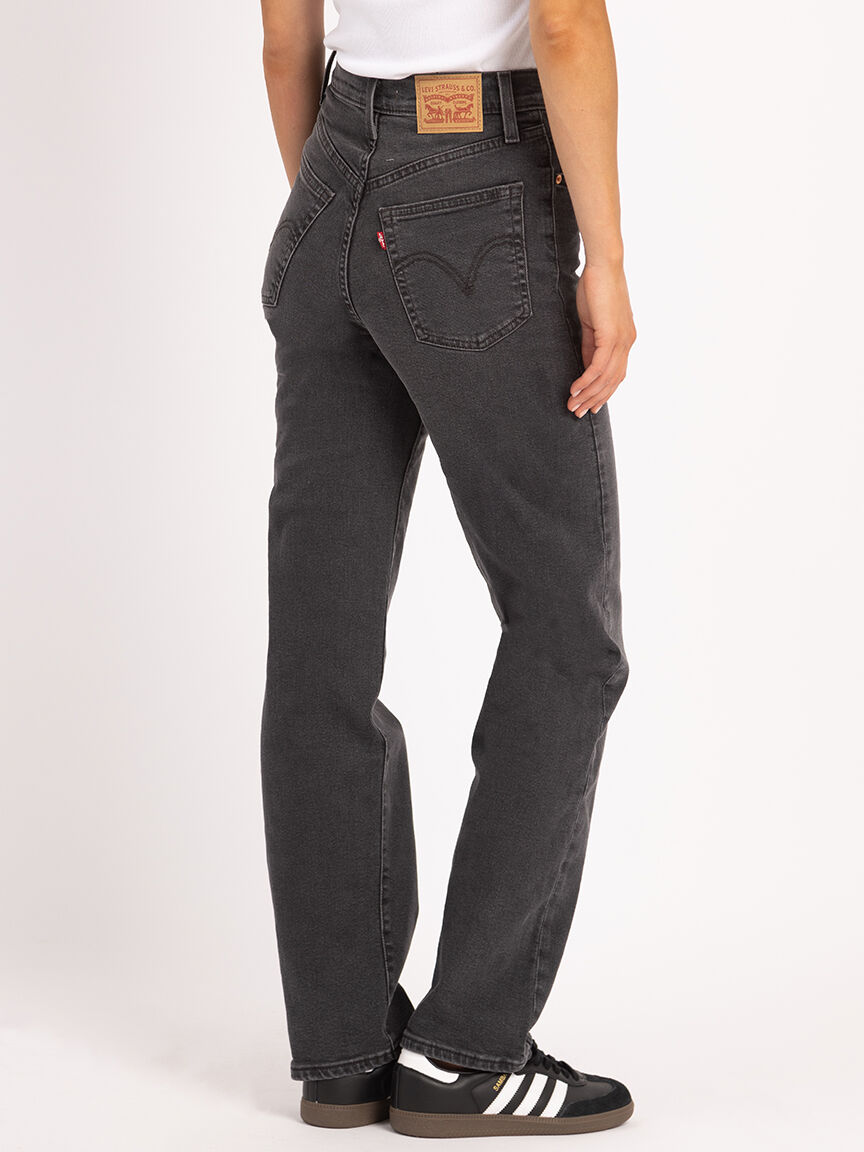 Levi black straight leg jeans cheap