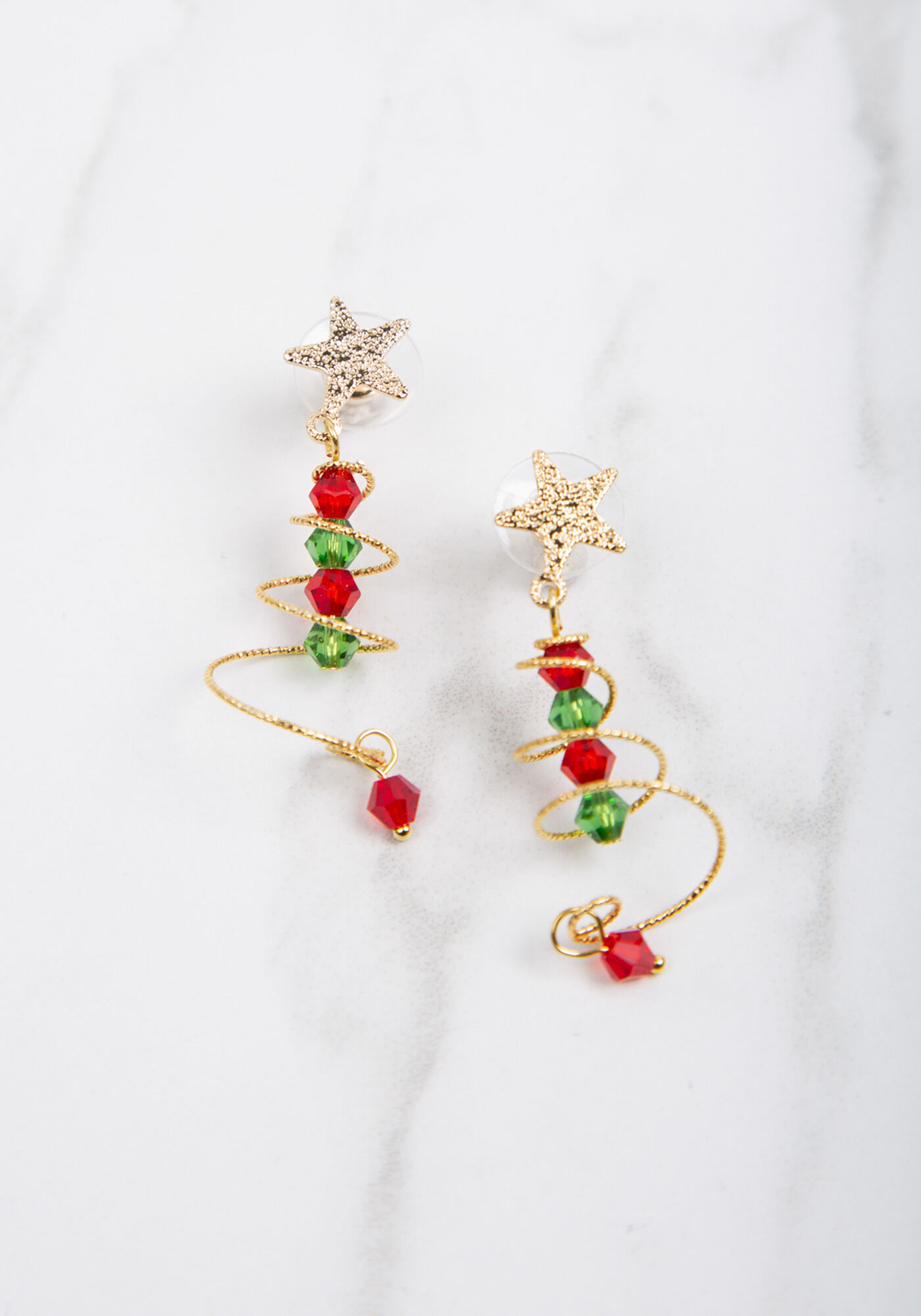 gold christmas tree earring Image 2