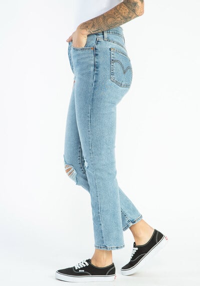 high rise wedgie straight jeans Image 1