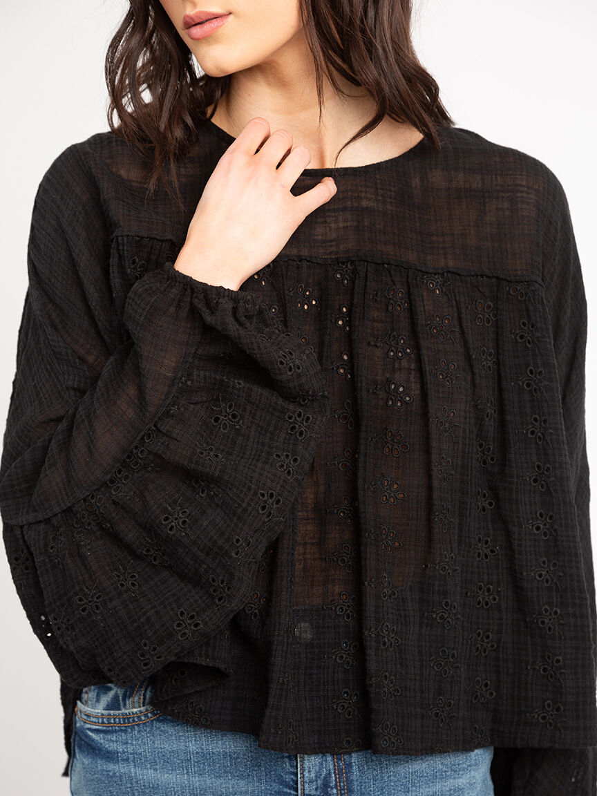 irina eyelet batwing blouse Image 5