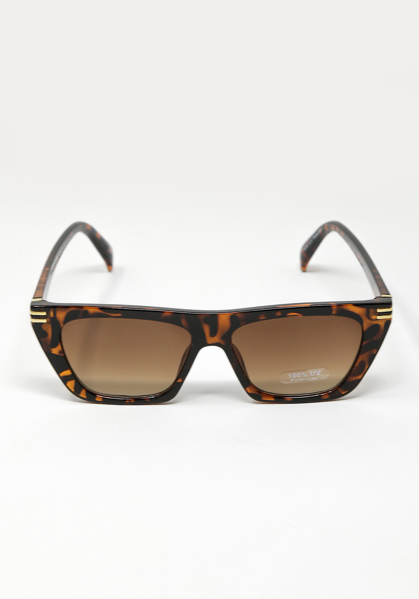 tort frame w gold metal details sunglasses Image 1