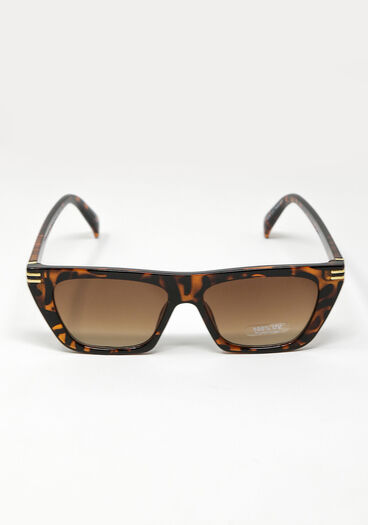 tort frame w gold metal details sunglasses, Brown