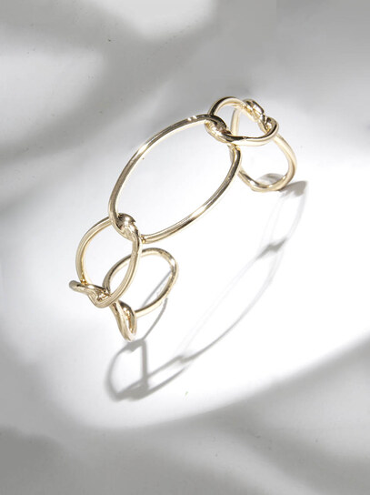gold link cuff bracelet