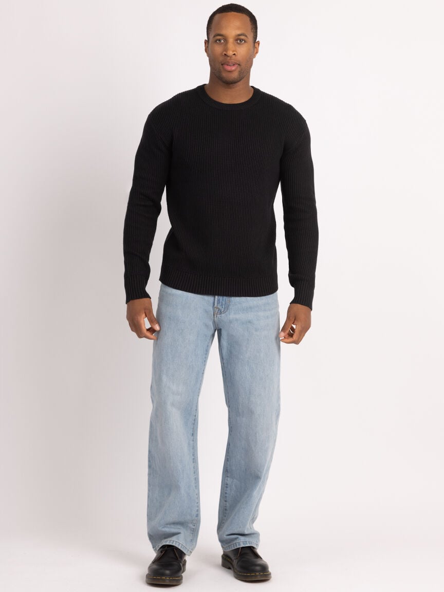 derek washed ribbed crewneck