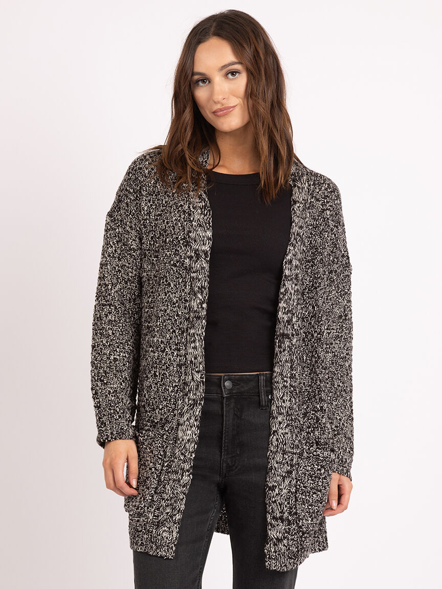 novelty stitch open front cardigan Image 1