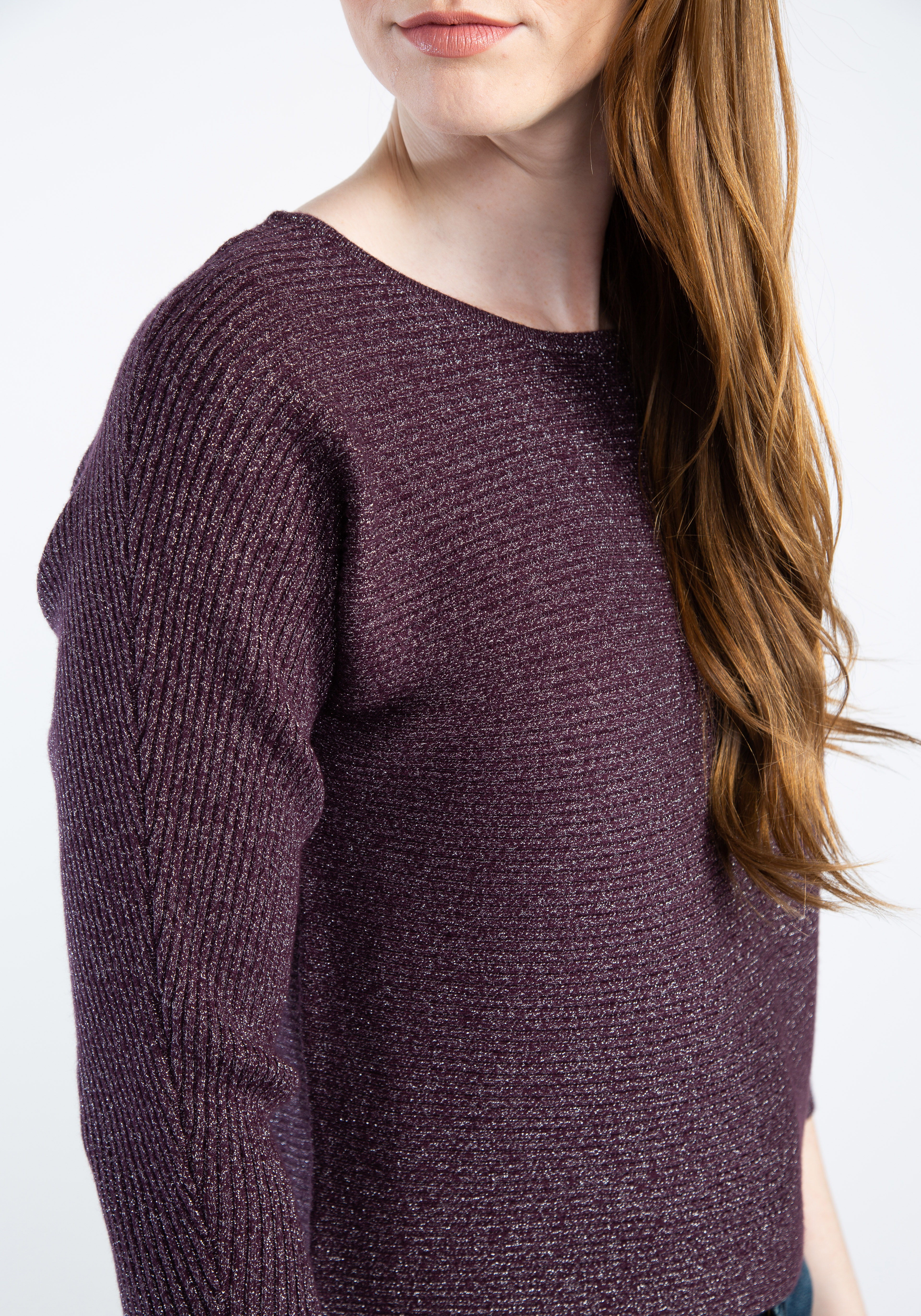 anne boatneck popover sweater w/ lurex Image 4