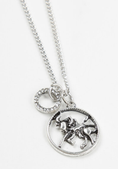 zodiac sign crystal hoop charm necklace - taurus Image 2