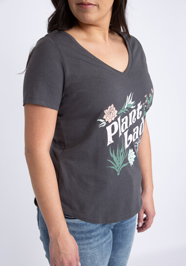 v neck plant lady t-shirt