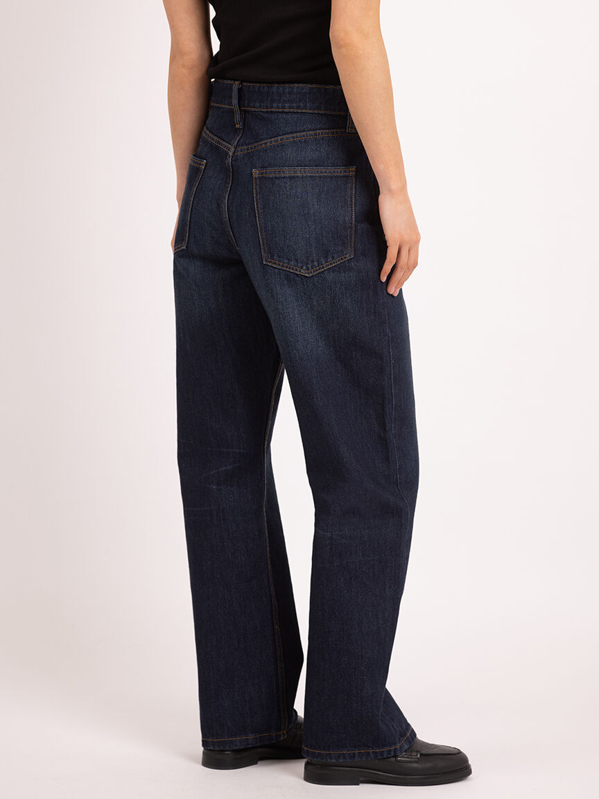 high rise loose jean dark authentic